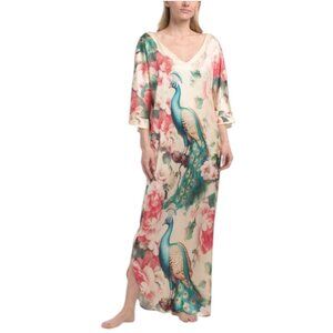 DALIA MACPHEE Satin Peacock Caftan